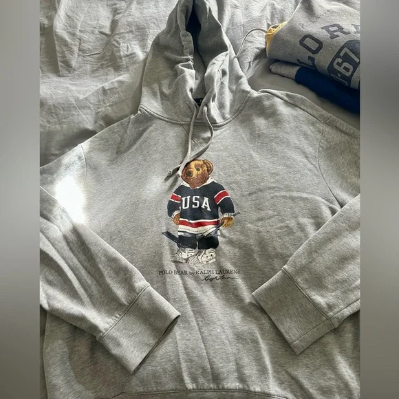 Ralph Lauren Polo bear hoodie XL Gray - Picture 2 of 2